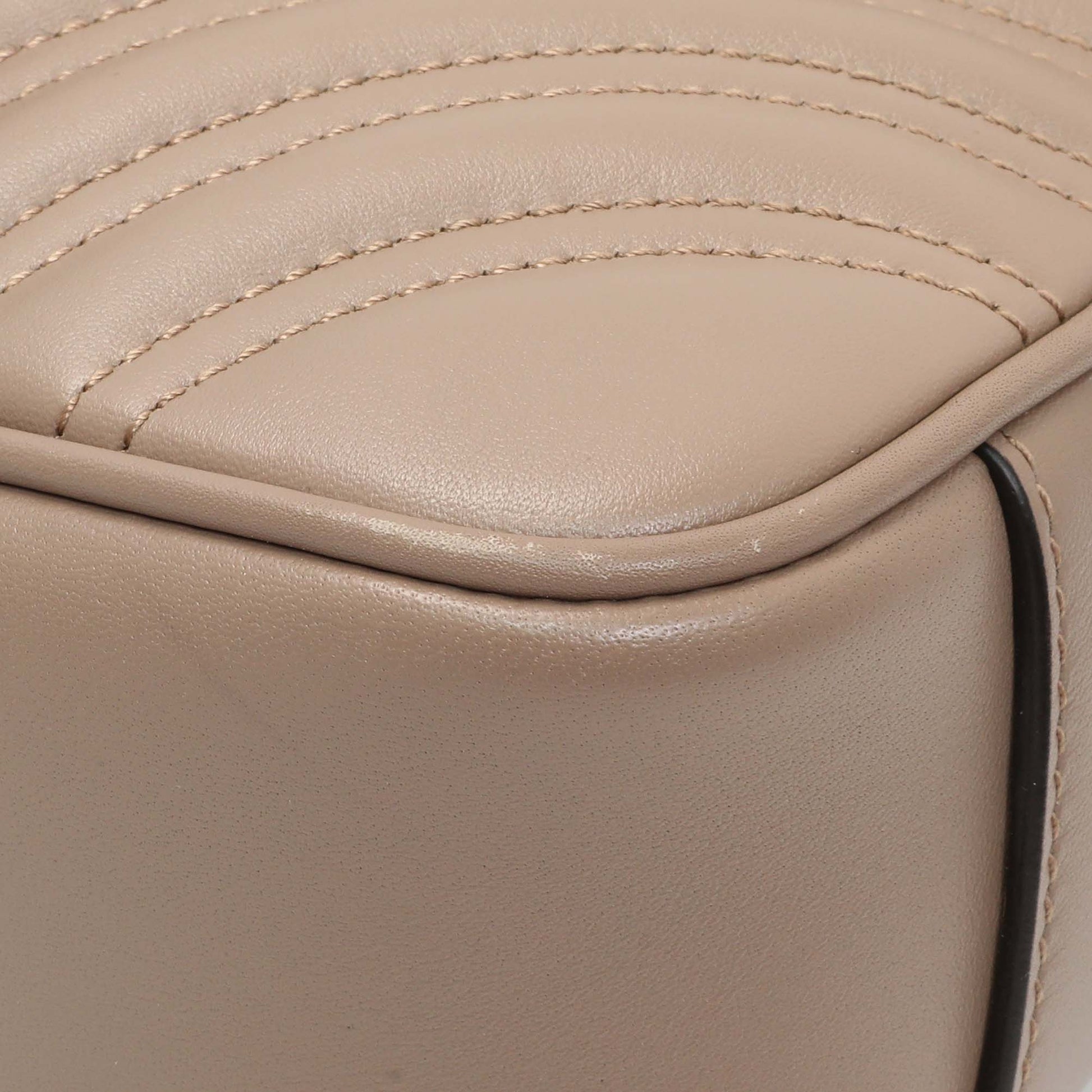 Exclusive Gucci Porcelain Rose Calfskin Matelasse Small GG Marmont Shoulder Bag — Top View