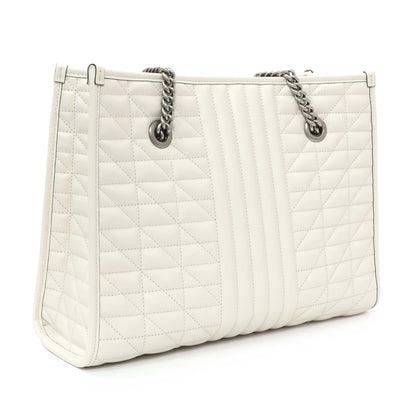 Exclusive Gucci Cream Calfskin Matelasse Medium GG Marmont Shopping Tote — Side View
