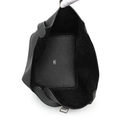 Exclusive Hermes Black Clemence Picotin 22 — Top View