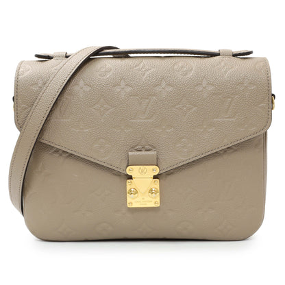 Exclusive Louis Vuitton Tourterelle Empreinte Pochette Metis — Front View