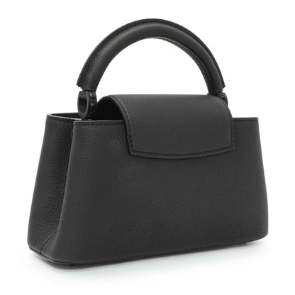 Exclusive Louis Vuitton Black Matte Taurillon Capucines East West Mini — Side View