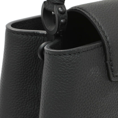 Exclusive Louis Vuitton Black Matte Taurillon Capucines East West Mini — Top View