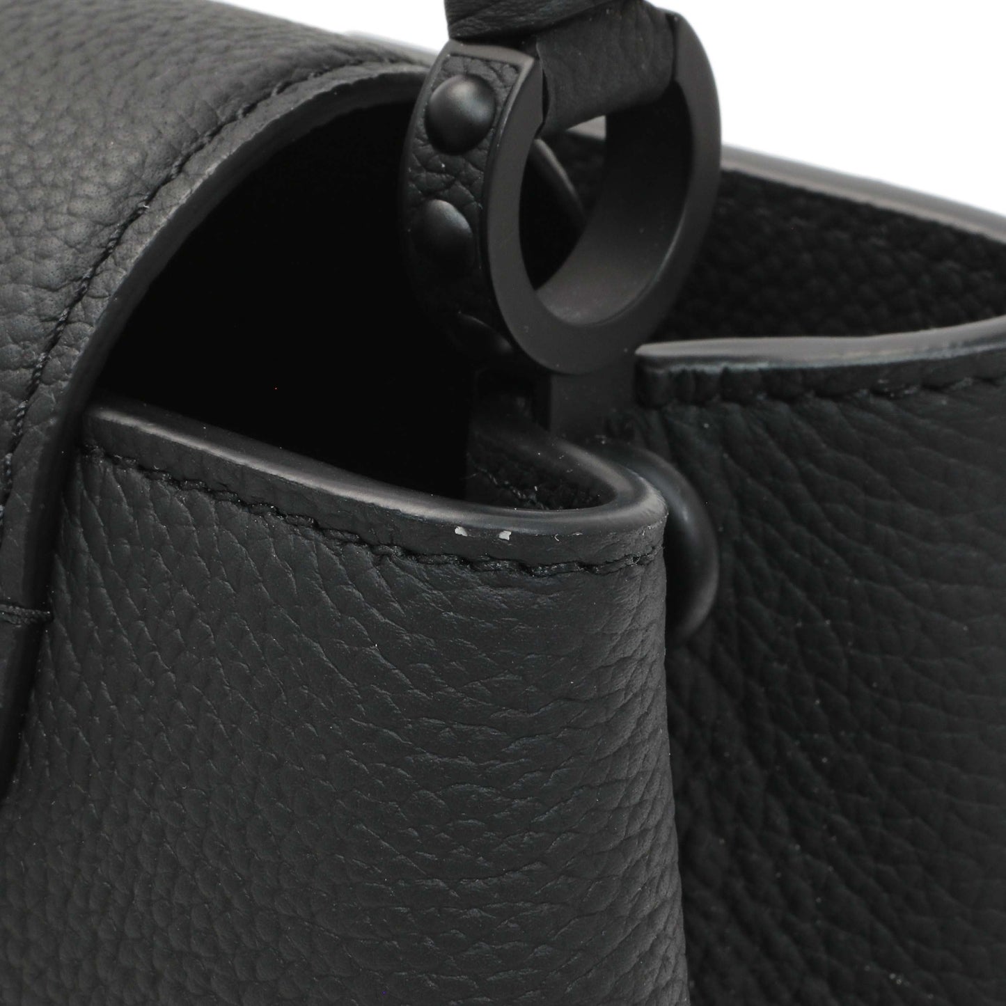 Exclusive Louis Vuitton Black Matte Taurillon Capucines East West Mini — Detail View