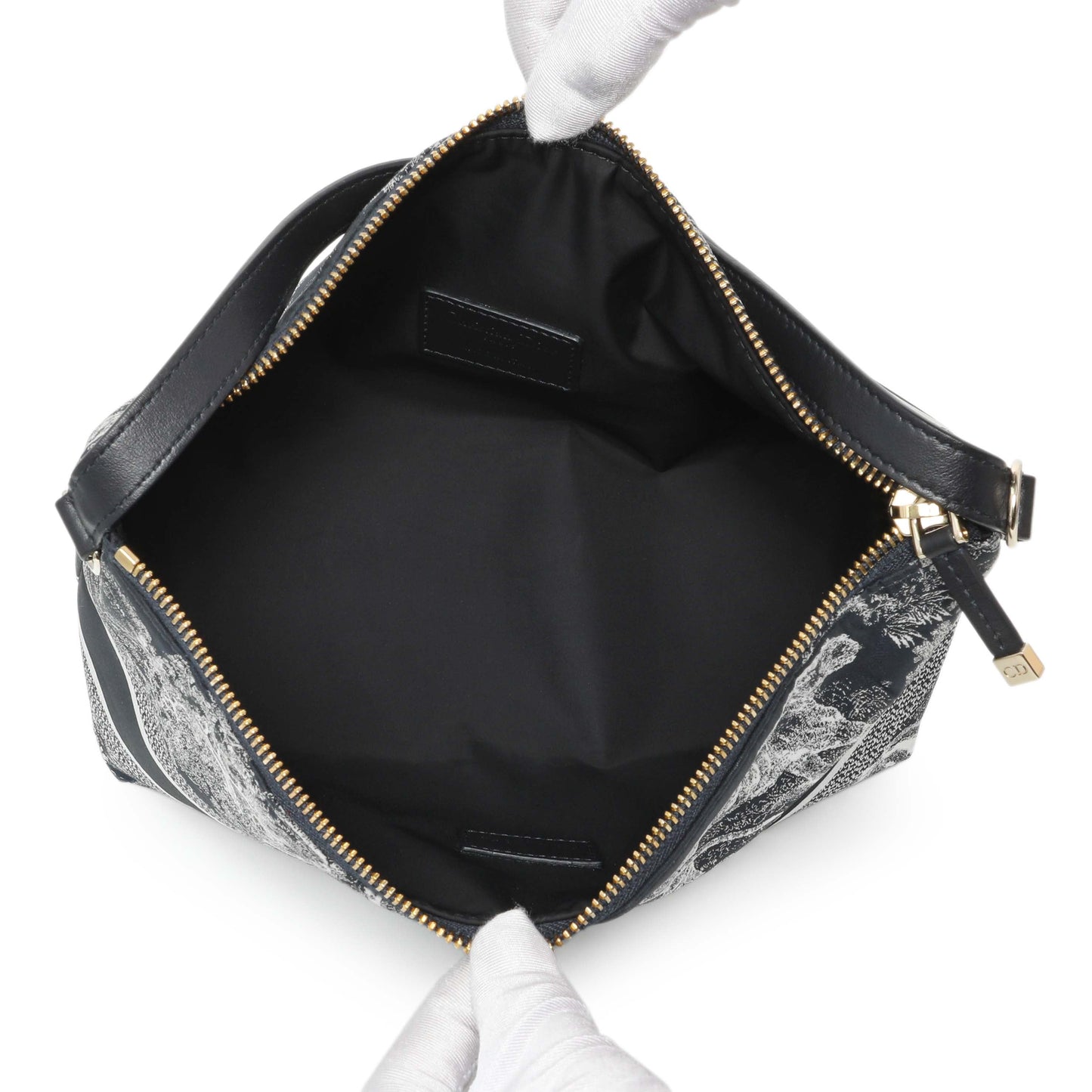 Exclusive Christian Dior Blue Technical Fabric Toile De Jouy Nomad Pouch — Top View