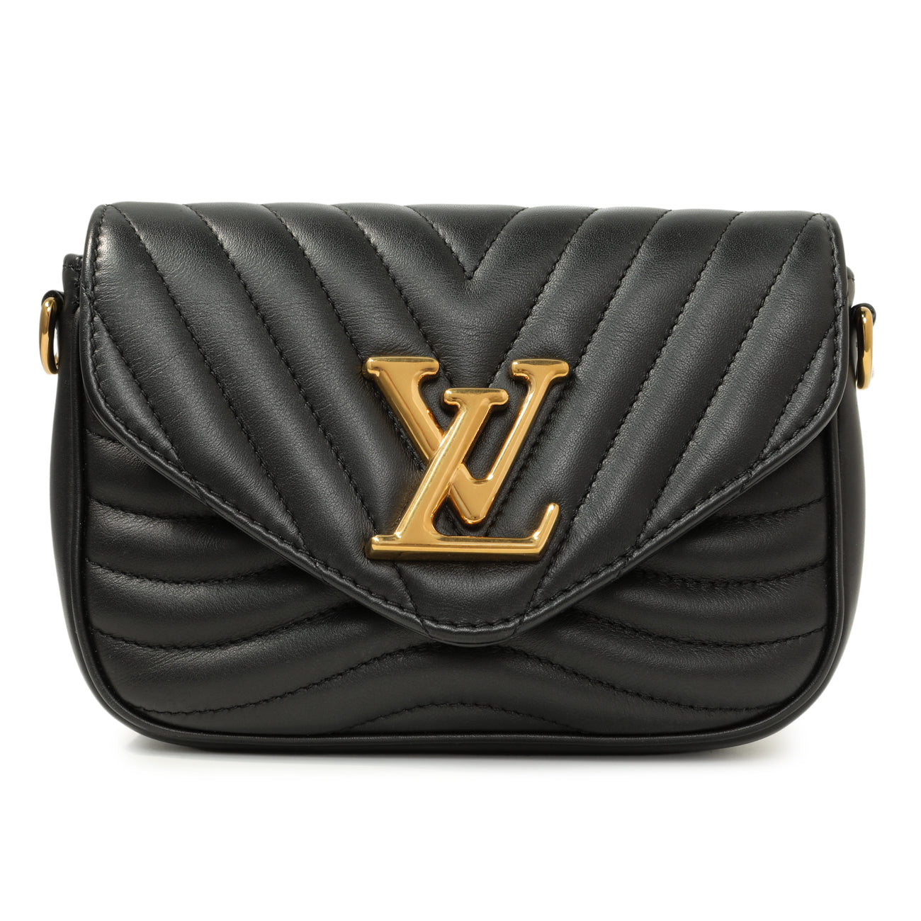 Exclusive Louis Vuttion Black Calfskin New Wave Multi Pochette — Side View