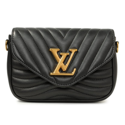 Exclusive Louis Vuttion Black Calfskin New Wave Multi Pochette — Side View