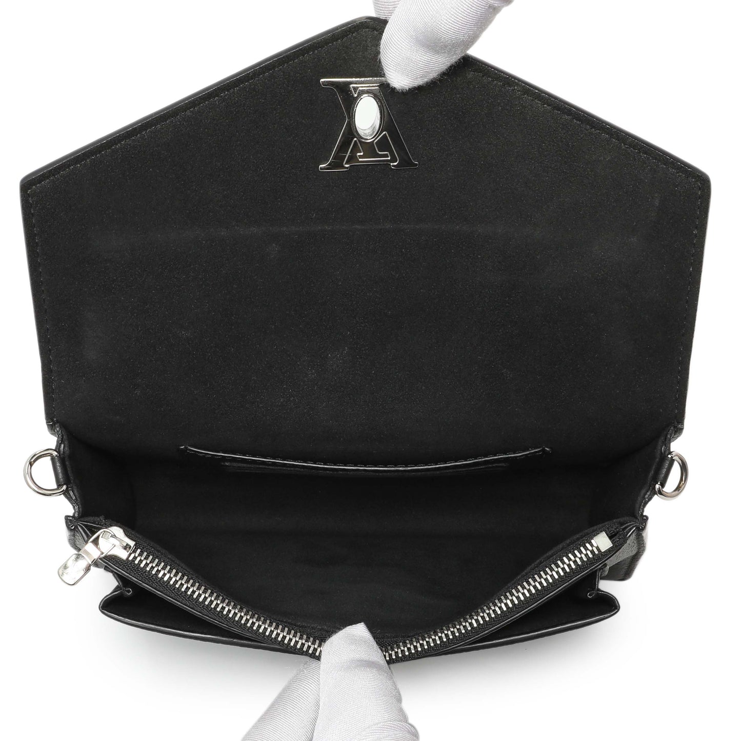 Exclusive Louis Vuitton Black Calfskin Mylockme Chain Pochette — Alternate View 10