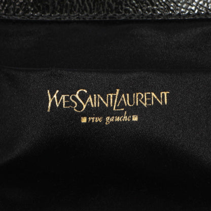 Exclusive Saint Laurent Black Textured Patent Monogram Small Belle De Jour Clutch — Detail View