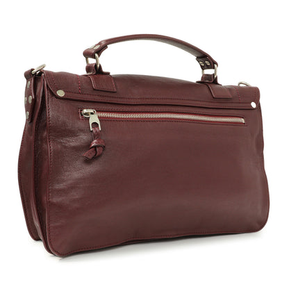 Exclusive Proenza Schouler Burgundy Lambskin Medium PS1 Satchel — Side View