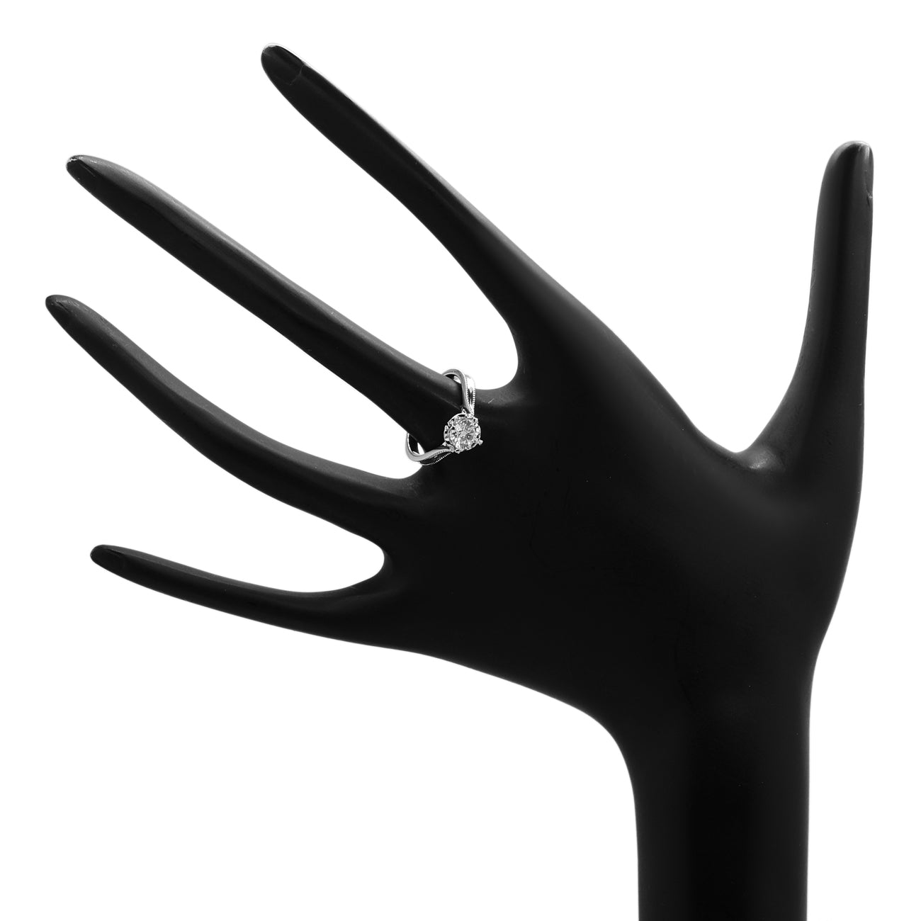 Exclusive 18K White Gold 0.70 Carat Diamond Solitaire Ring — 4.25 — Top View
