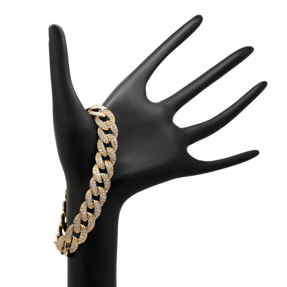 Exclusive 14K Yellow Gold 6.48 Carat Pave Curb Link Bracelet — Top View