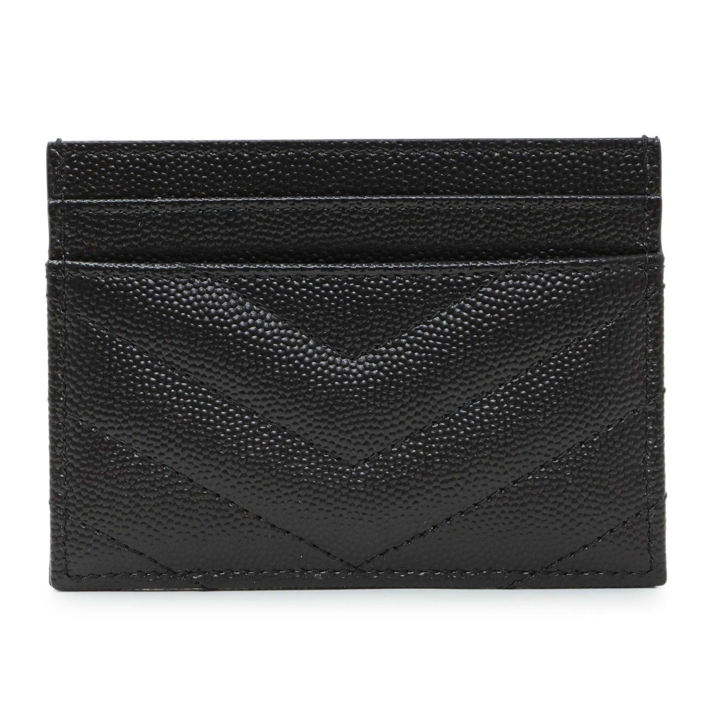 Exclusive Saint Laurent Grain De Poudre Matelasse Chevron Monogram Card Case — Side View