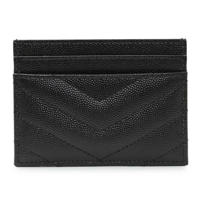 Exclusive Saint Laurent Grain De Poudre Matelasse Chevron Monogram Card Case — Side View