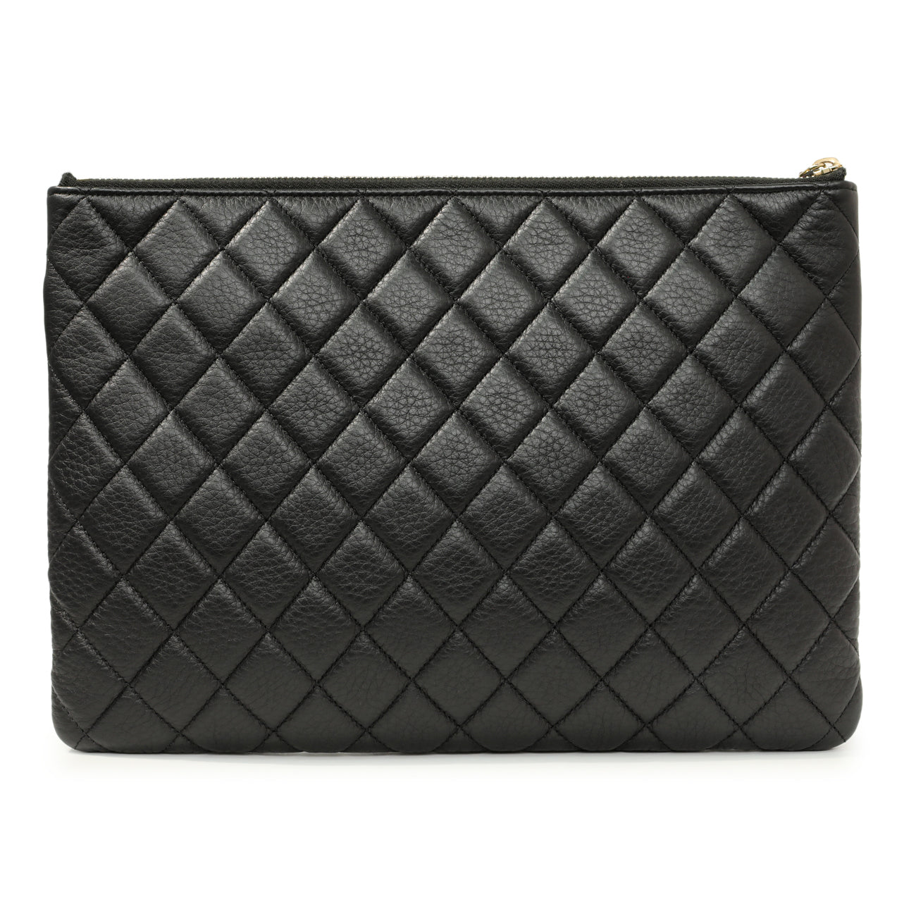 Exclusive Grained Black Quilted Calfskin Archi Chic Cosmetic Case — Side View