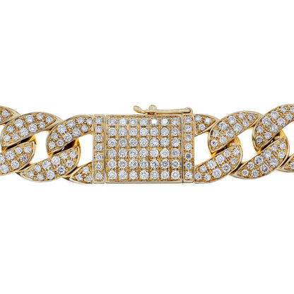 Exclusive 14K Yellow Gold 6.48 Carat Pave Curb Link Bracelet — Back View