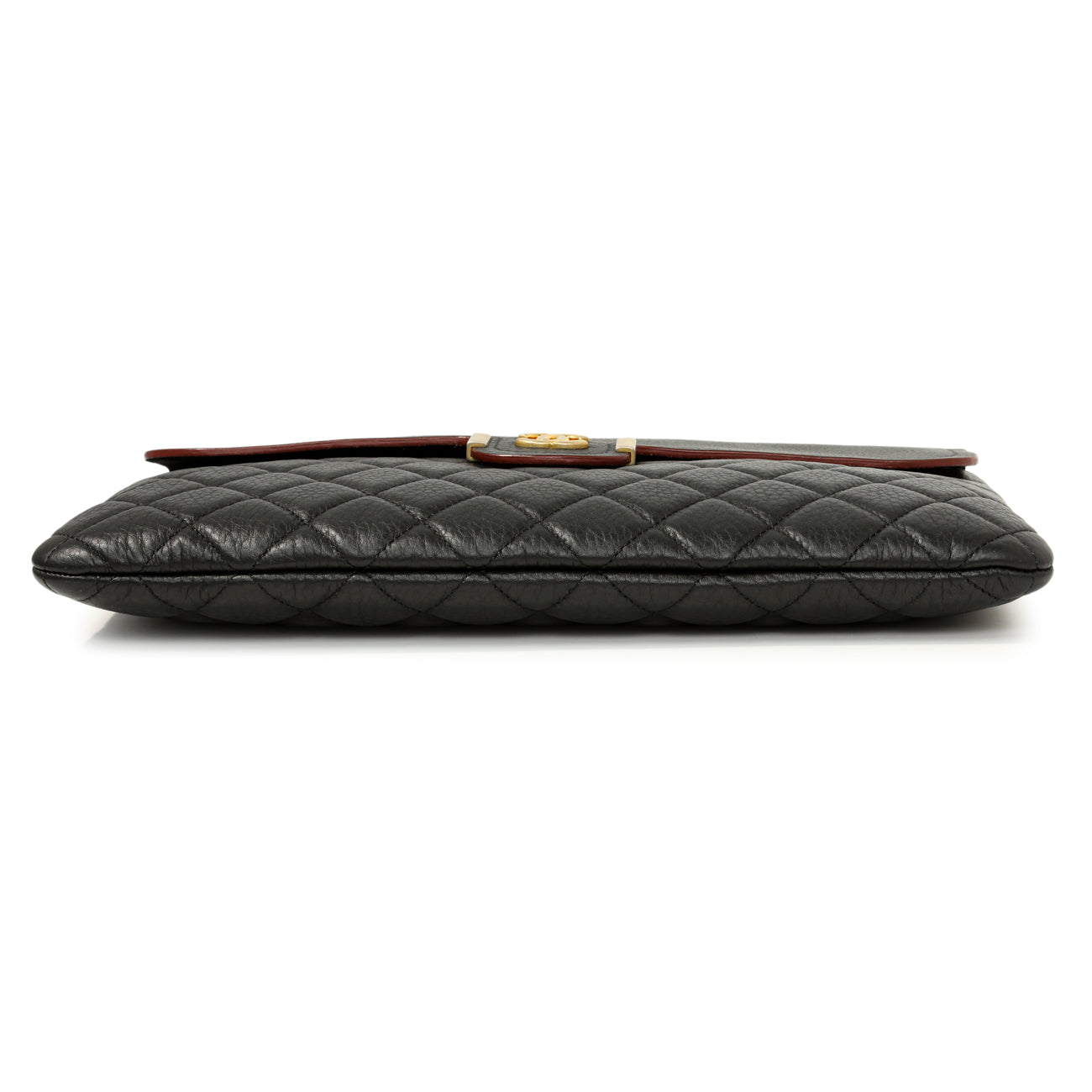 Exclusive Grained Black Quilted Calfskin Archi Chic Cosmetic Case — Back View