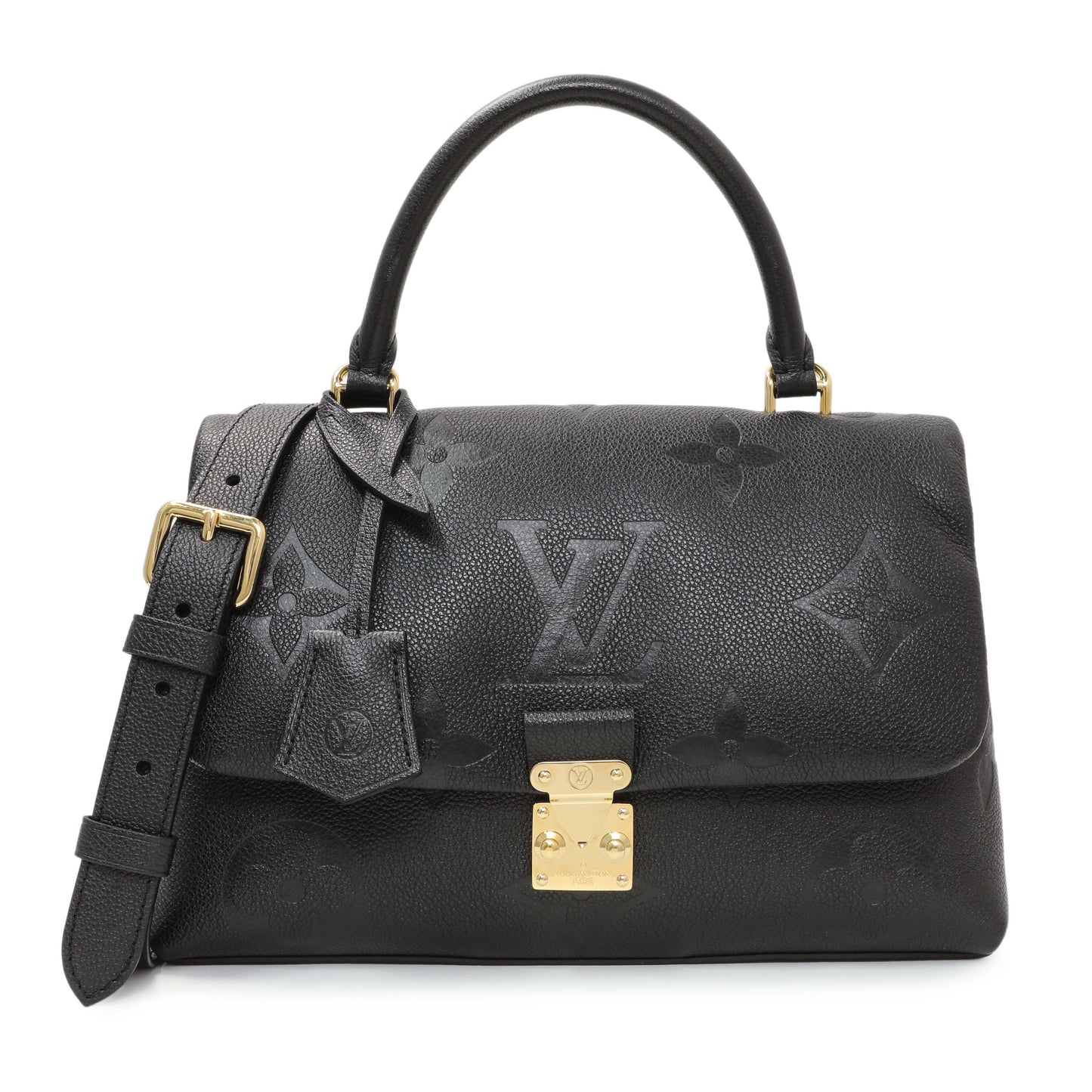 Exclusive Louis Vuitton Black Empreinte Monogram Giant Madeleine MM — Front View