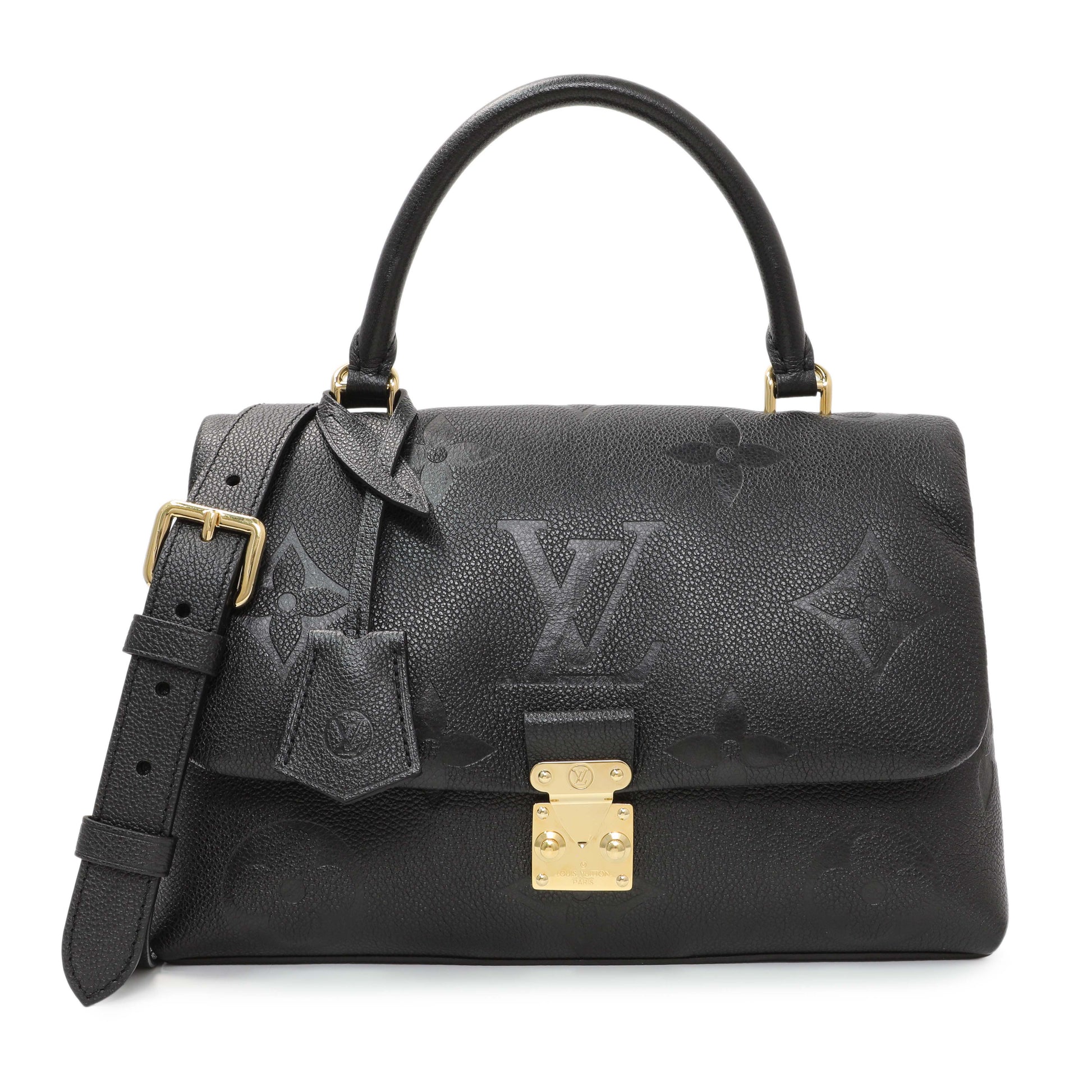 Exclusive Louis Vuitton Black Empreinte Monogram Giant Madeleine MM — Front View