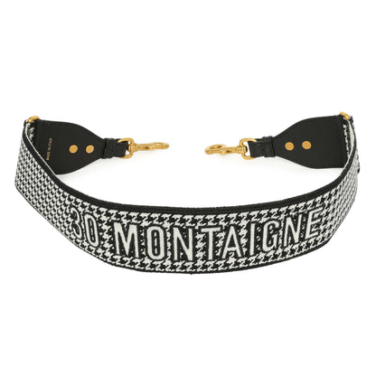 Exclusive Christian Dior Canvas Houndstooth Embroidered 30 Montaigne Shoulder Strap — Side View