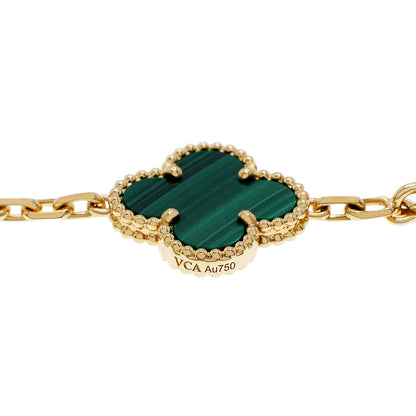 Exclusive Van Cleef & Arpels 18K Yellow Gold 10 Motifs Vintage Alhambra Necklace — Side View