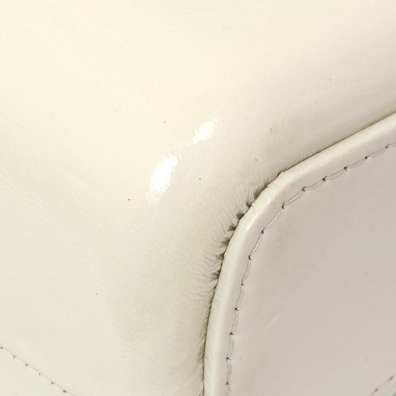 Exclusive Chanel Patent White Goatskin Quilted Medium Gabrielle Hobo — Top View