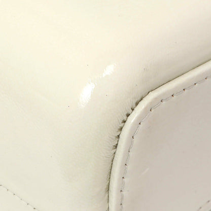 Exclusive Chanel Patent White Goatskin Quilted Medium Gabrielle Hobo — Top View