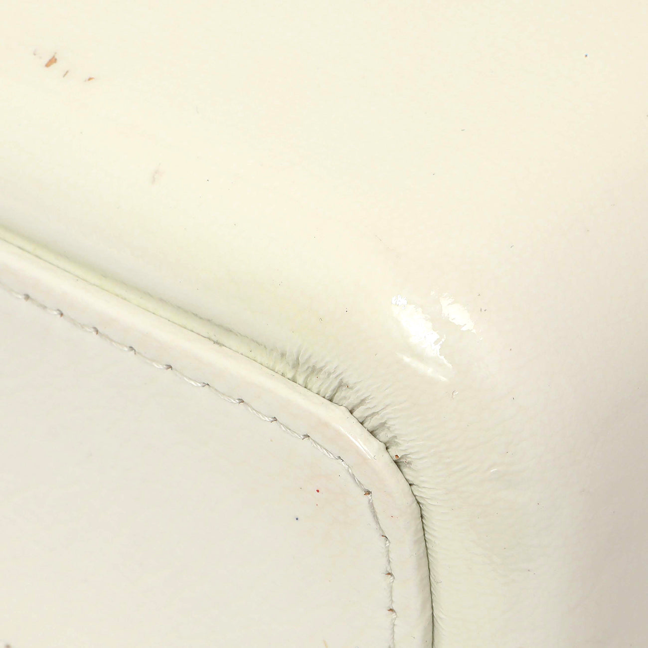 Exclusive Chanel Patent White Goatskin Quilted Medium Gabrielle Hobo — Detail View