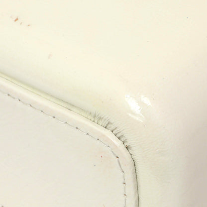 Exclusive Chanel Patent White Goatskin Quilted Medium Gabrielle Hobo — Detail View