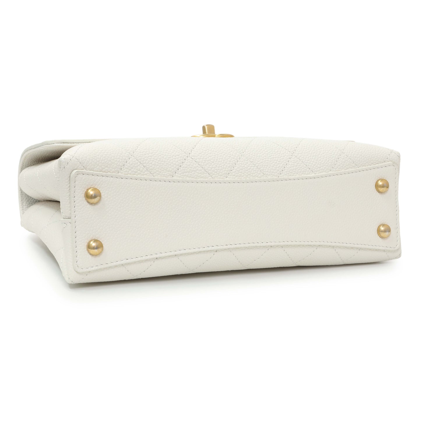 Exclusive Chanel White Quilted Caviar Chic Affinity Flap — Back View