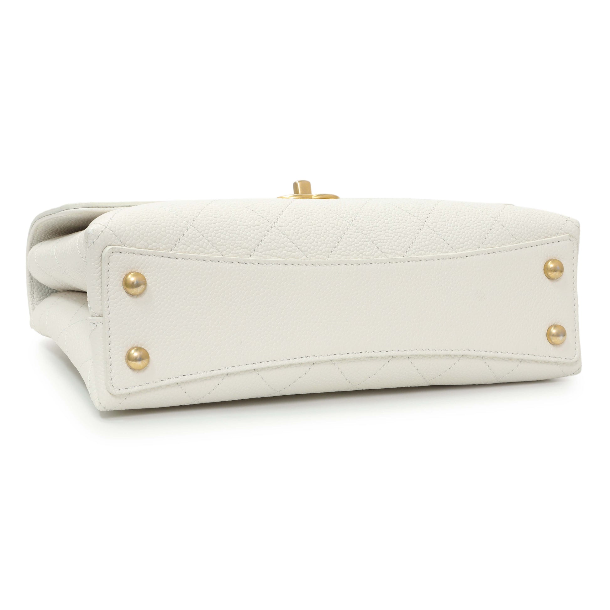 Exclusive Chanel White Quilted Caviar Chic Affinity Flap — Back View