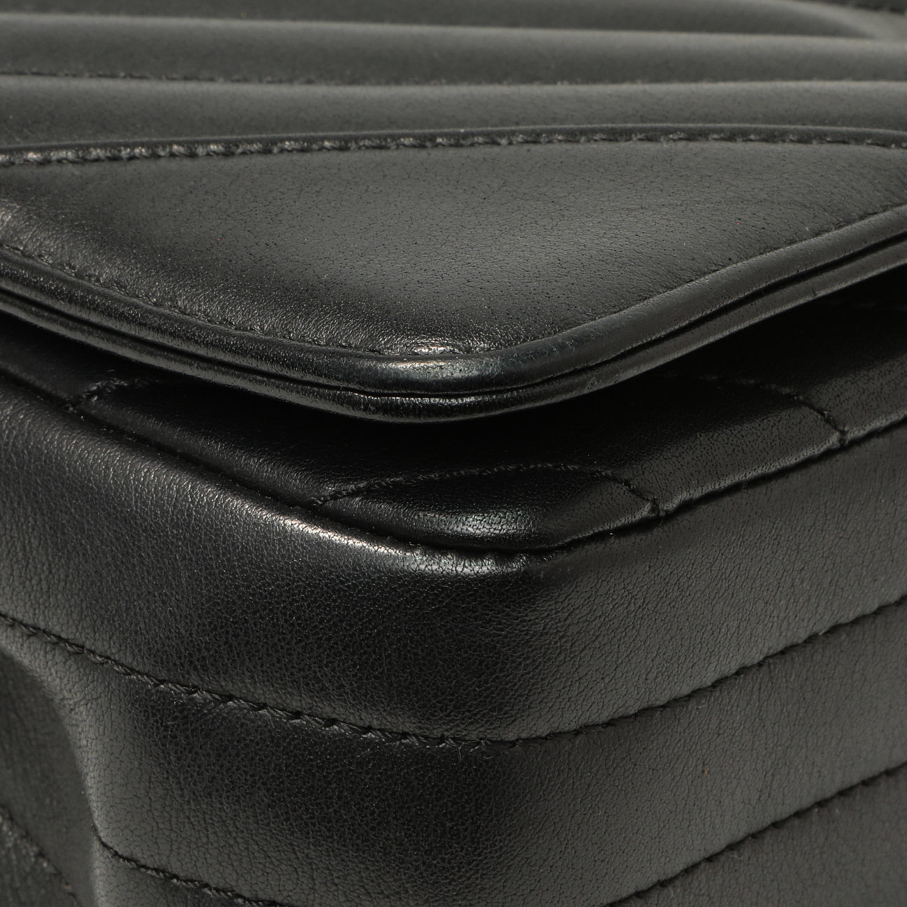 Exclusive Chanel Black Chevron Quilted Calfskin Mini Statement Flap — Top View
