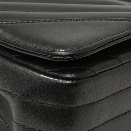 Exclusive Chanel Black Chevron Quilted Calfskin Mini Statement Flap — Top View