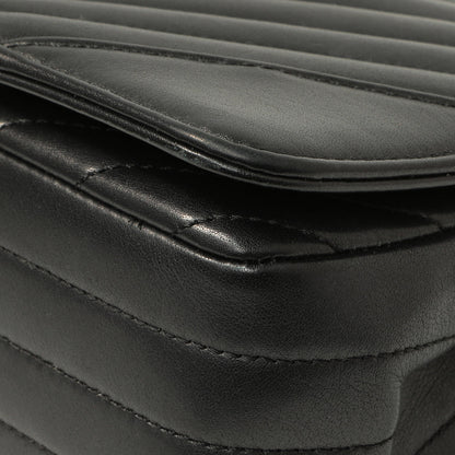 Exclusive Chanel Black Chevron Quilted Calfskin Mini Statement Flap — Detail View