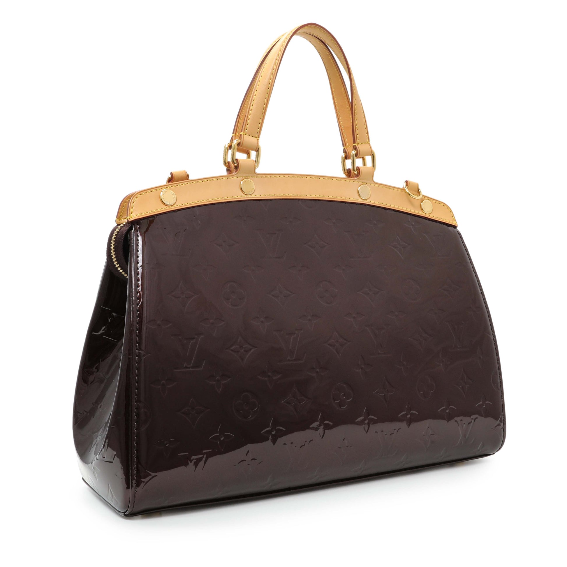 Exclusive Louis Vuitton Amarante Vernis Brea MM — Side View