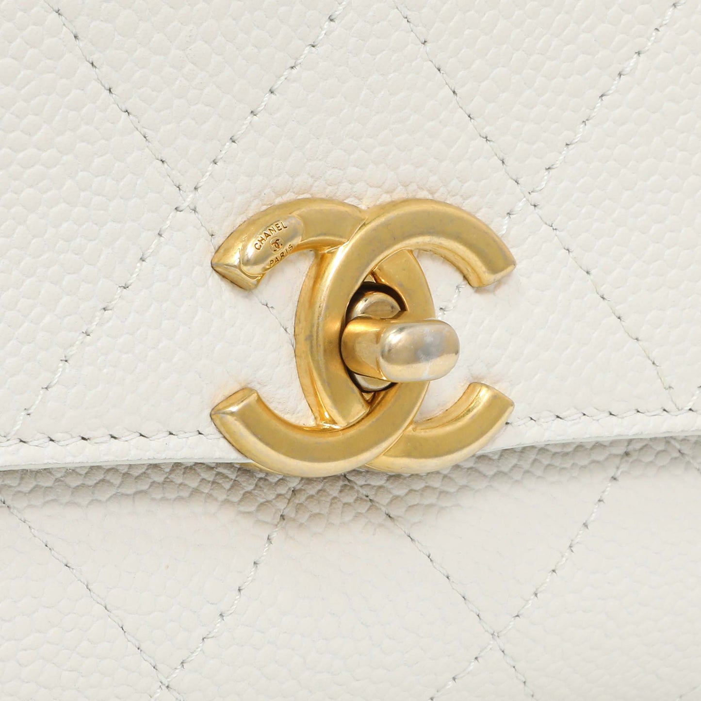 Exclusive Chanel White Quilted Caviar Chic Affinity Flap — Alternate View 11