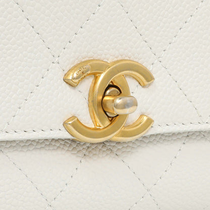 Exclusive Chanel White Quilted Caviar Chic Affinity Flap — Alternate View 11