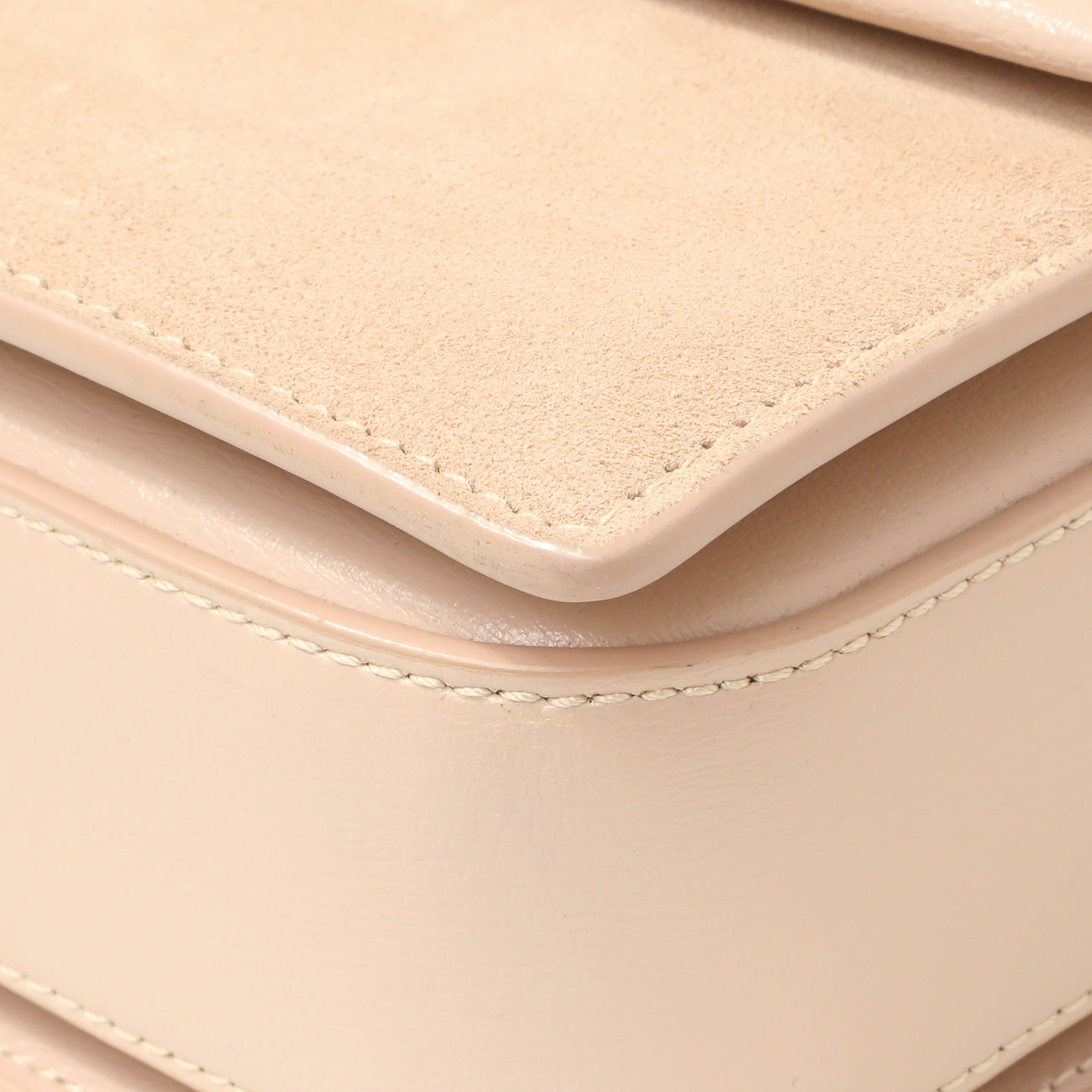 Exclusive Saint Laurent Marble Pink Smooth Calfskin Suede Medium Bellechasse Bag — Lifestyle View