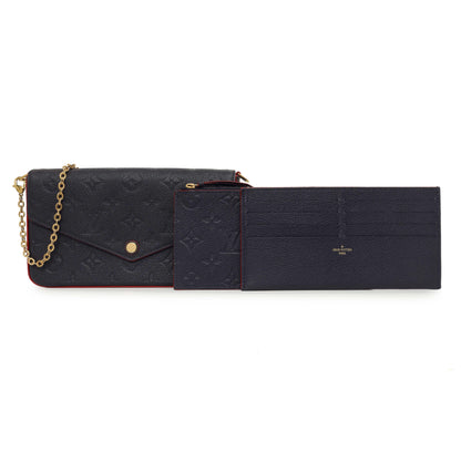 Exclusive Louis Vuitton Marine Rouge Empreinte Pochette Felicie Chain Wallet — Front View