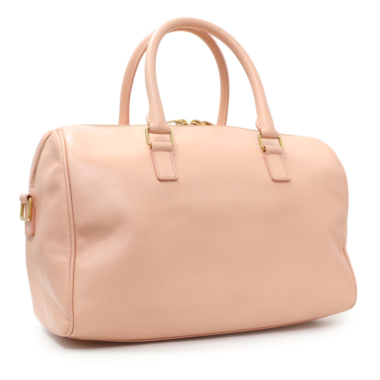 Exclusive Saint Laurent Peach Calfskin Classic Baby Duffle — Side View