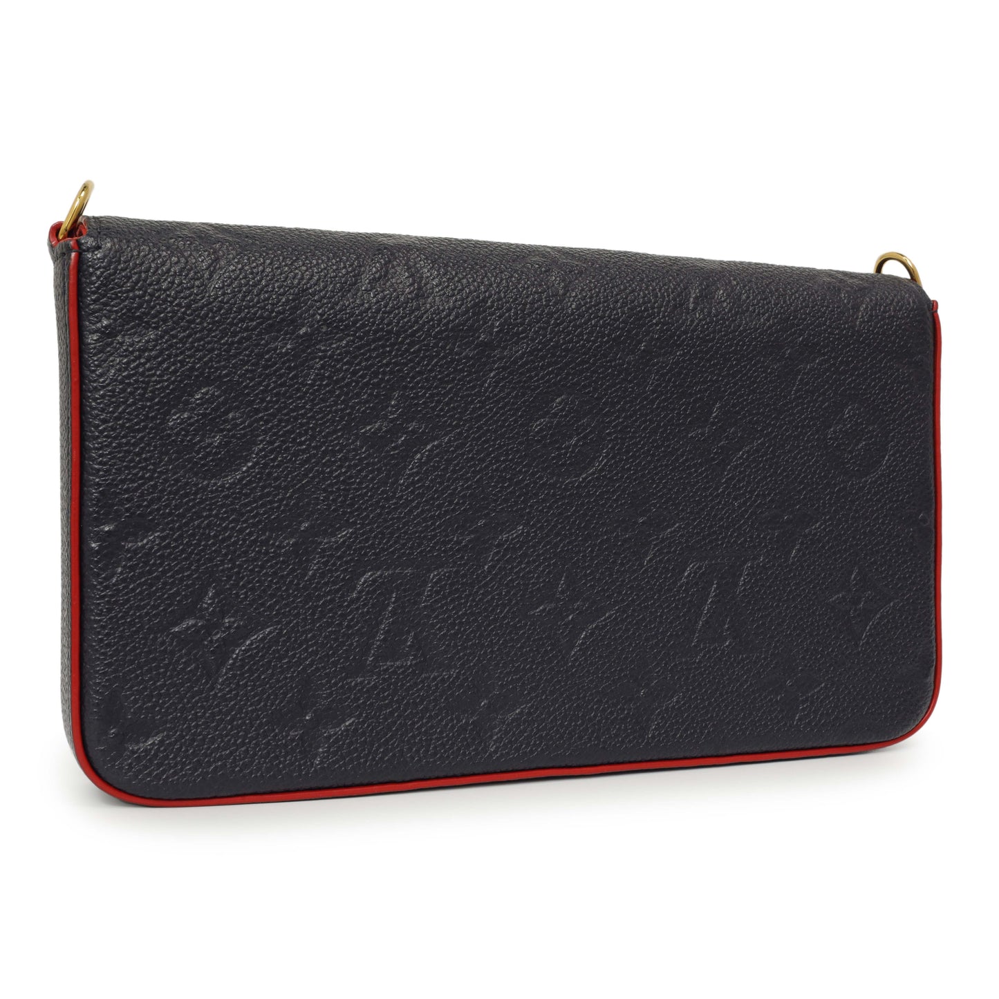 Exclusive Louis Vuitton Marine Rouge Empreinte Pochette Felicie Chain Wallet — Back View