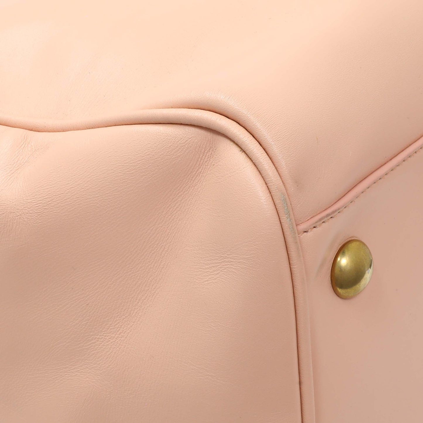 Exclusive Saint Laurent Peach Calfskin Classic Baby Duffle — Top View