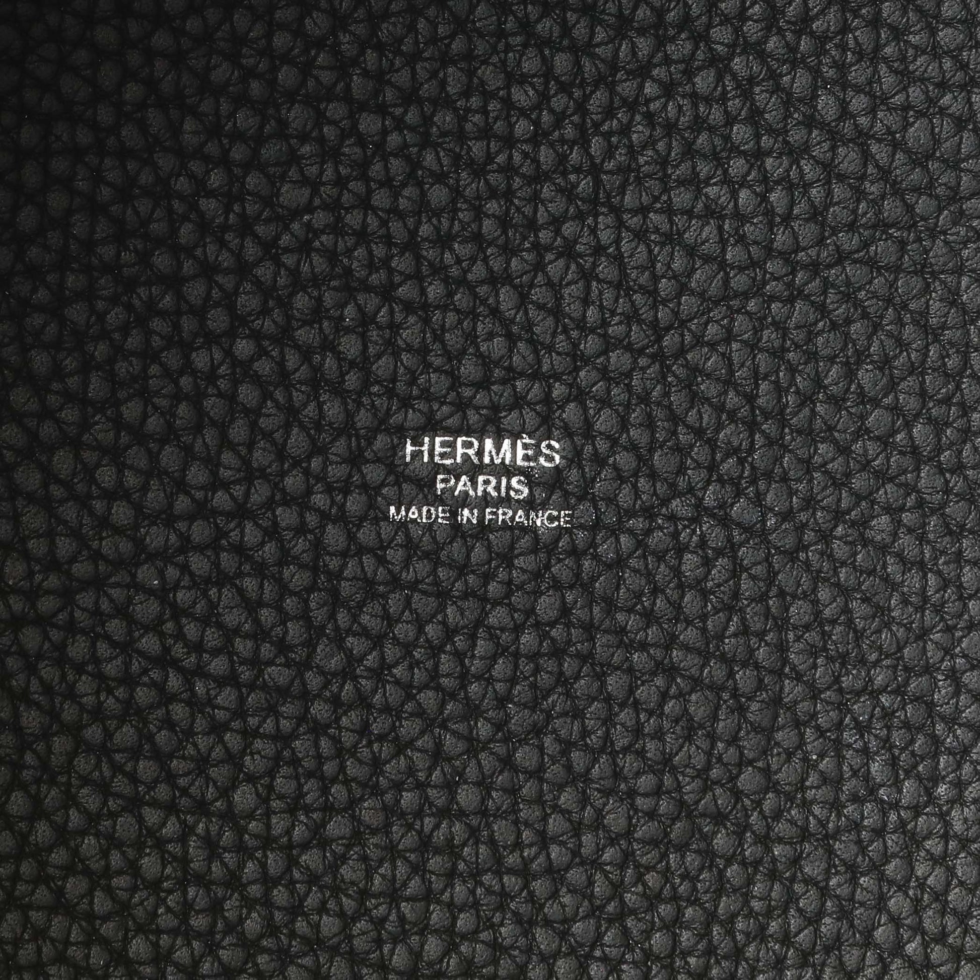Exclusive Hermes Black Clemence Picotin 22 — Detail View