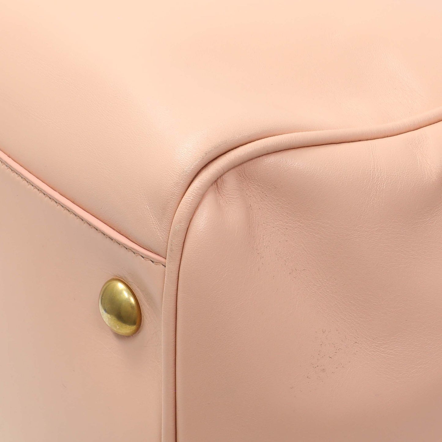 Exclusive Saint Laurent Peach Calfskin Classic Baby Duffle — Detail View