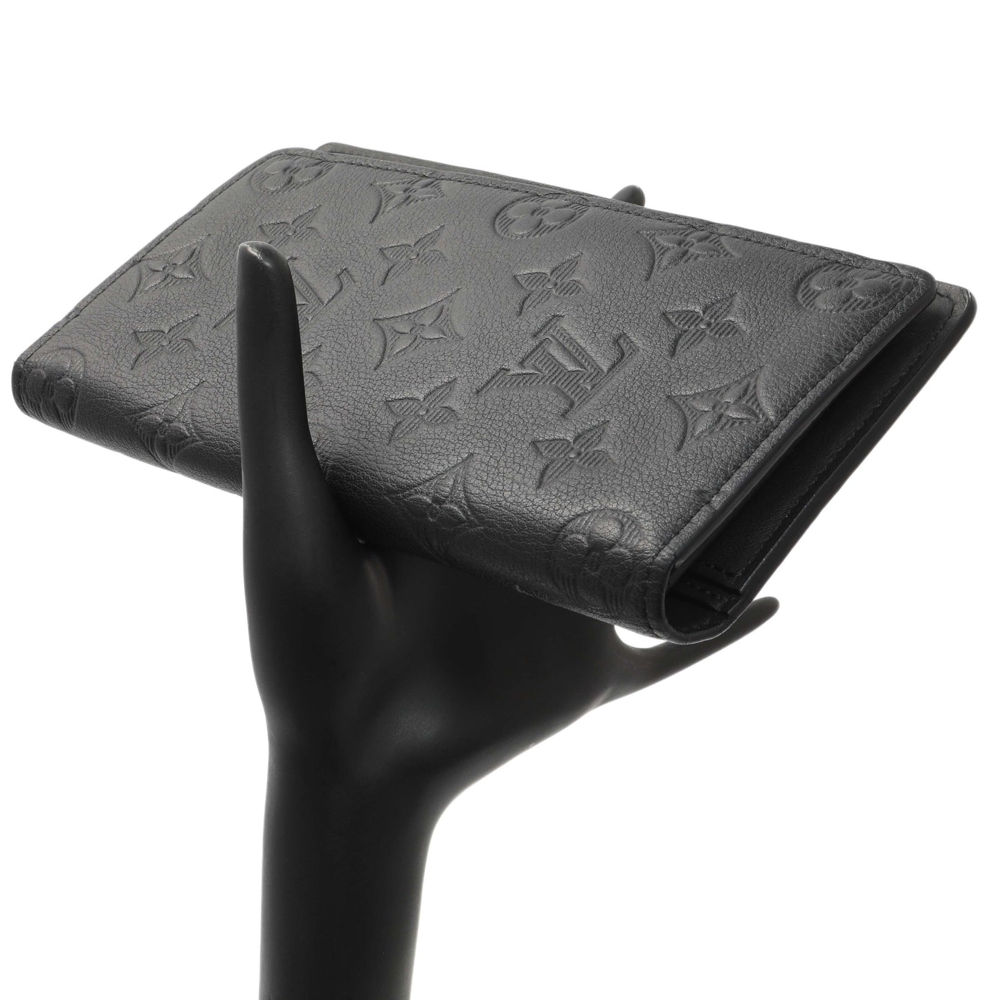 Exclusive Louis Vuitton Black Monogram Shadow Brazza Wallet — Alternate View 14