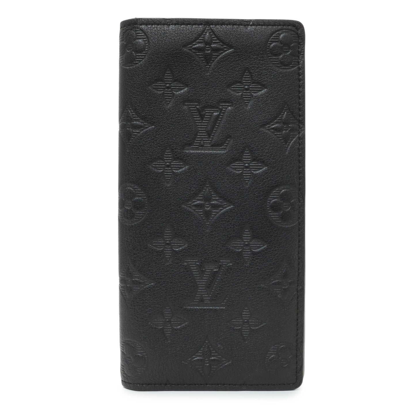 Exclusive Louis Vuitton Black Monogram Shadow Brazza Wallet — Front View
