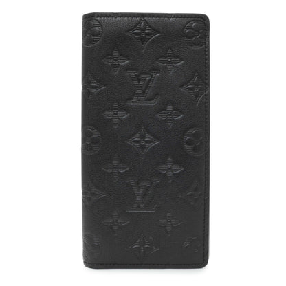 Exclusive Louis Vuitton Black Monogram Shadow Brazza Wallet — Front View