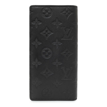 Exclusive Louis Vuitton Black Monogram Shadow Brazza Wallet — Side View