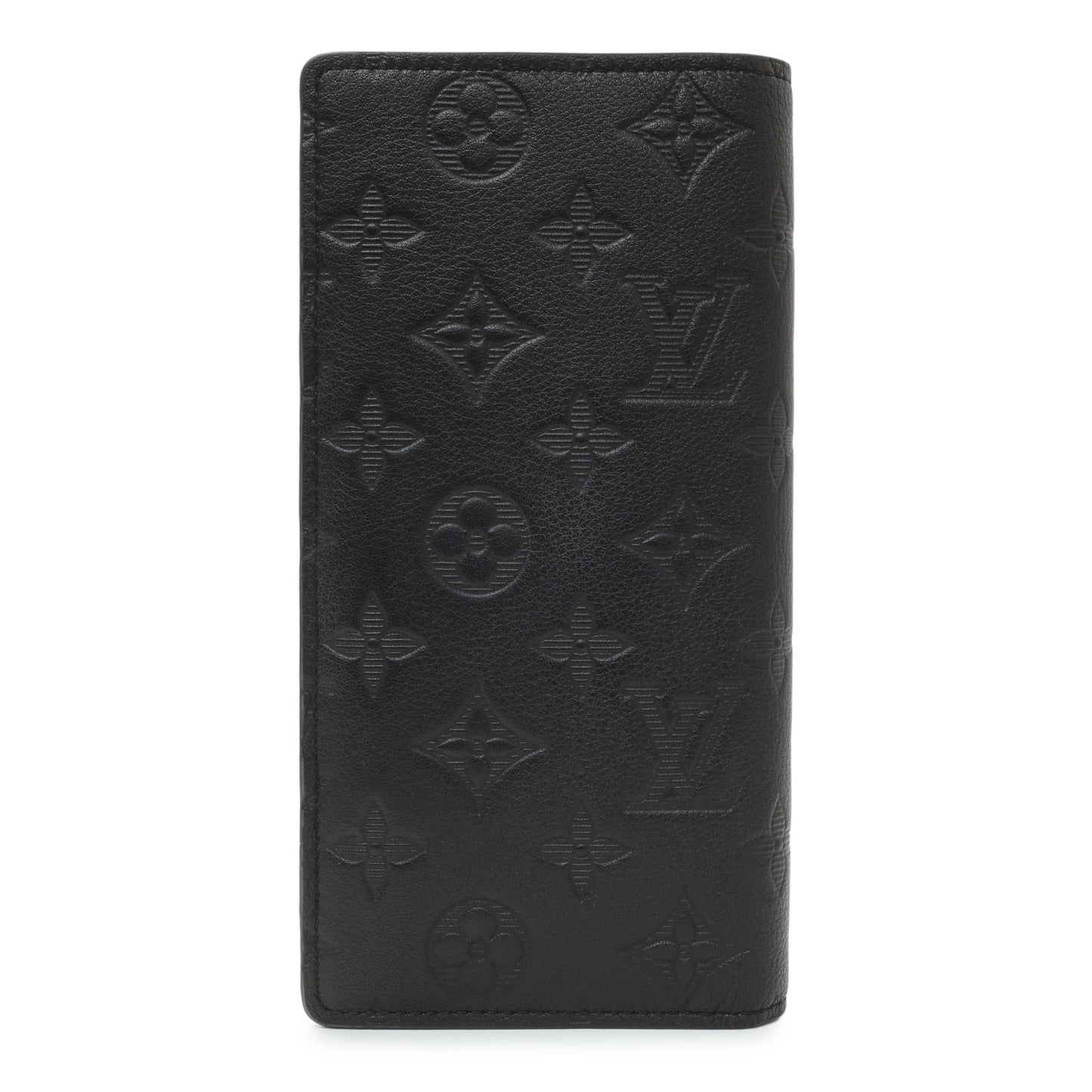 Exclusive Louis Vuitton Black Monogram Shadow Brazza Wallet — Side View