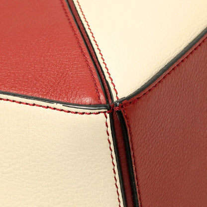 Exclusive Loewe Burgundy Calfskin Small Puzzle Bag — Top View