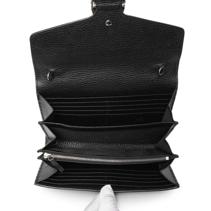 Exclusive Gucci Black Calfskin Mini Dionysus Wallet on Chain — Top View